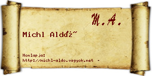 Michl Aldó névjegykártya